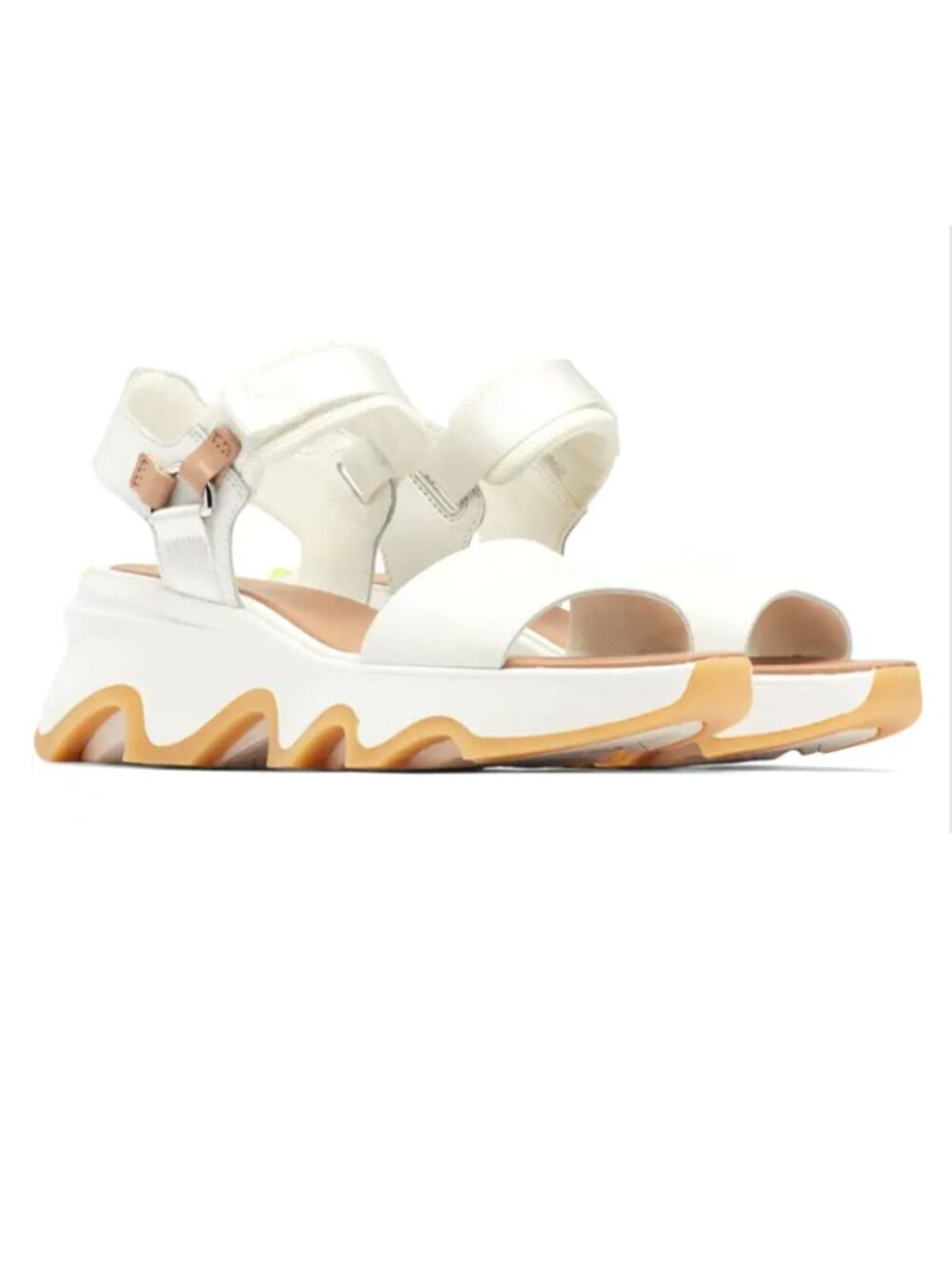 Sorel Kinetic Impact Y Strap Sandals Women's 7 Sea Salt White Tan Athleisure - Picture 2 of 14
